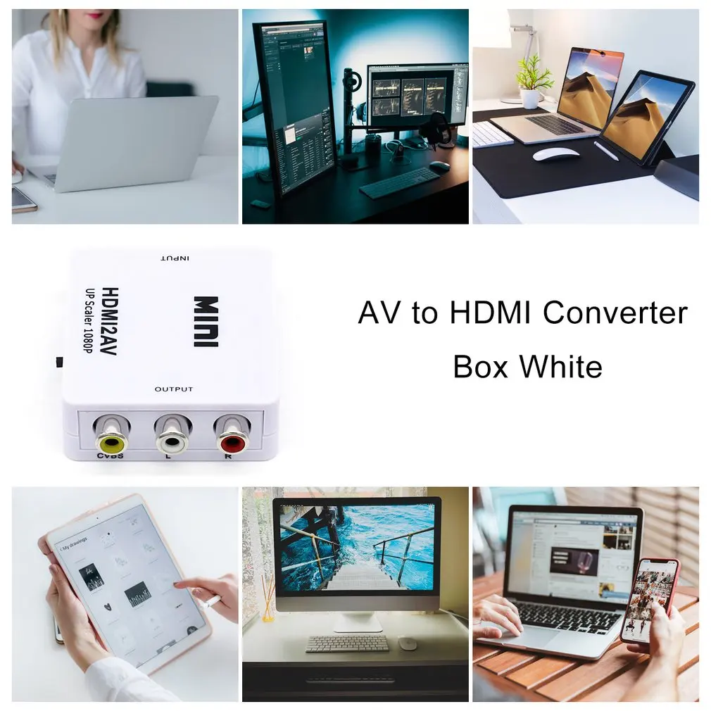 HDMI К AV скейлер адаптер HD видео конвертер коробка HDMI к RCA AV/CVSB L/R видео 1080P HDMI2AV Поддержка NTSC PAL