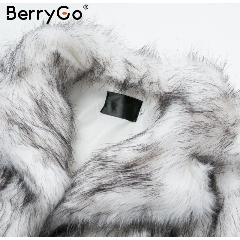 BerryGo/Повседневные теплые зимние пальто из искусственного меха, Женская свободная длинная меховая верхняя одежда, пальто, большие размеры, уличная одежда, Женское пальто из мягкой ткани