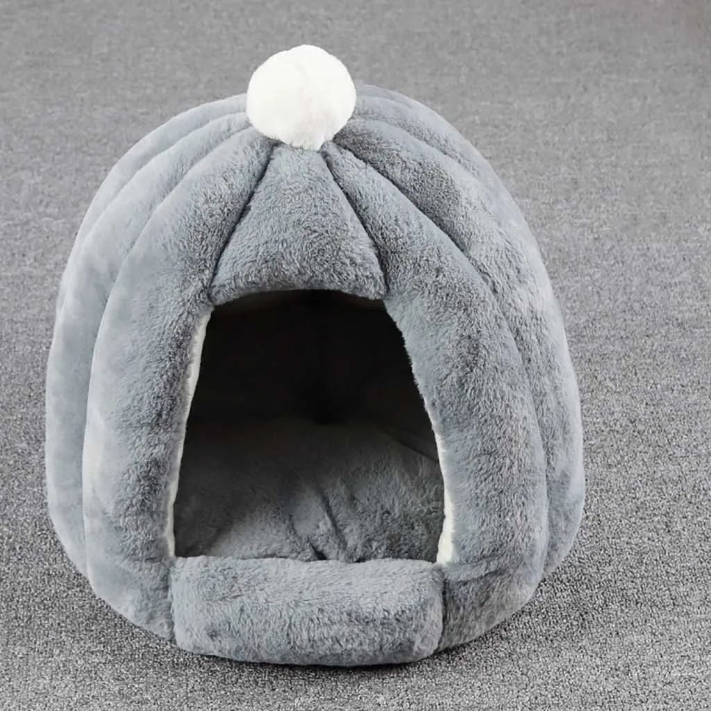 Мягкая Плюшевая зимняя теплая кровать для питомца собаки маленькая собака кошка спальный мешок щенок Тыква кровать домашняя зимняя теплая клетка для щенка дом