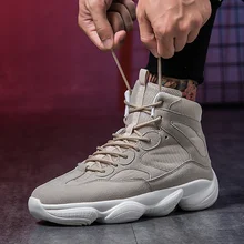 Легкие Нескользящие зимние ботинки для мужчин; коллекция года; высокие модные замшевые ботильоны; мужские кроссовки высокого качества; мужская кожаная повседневная обувь