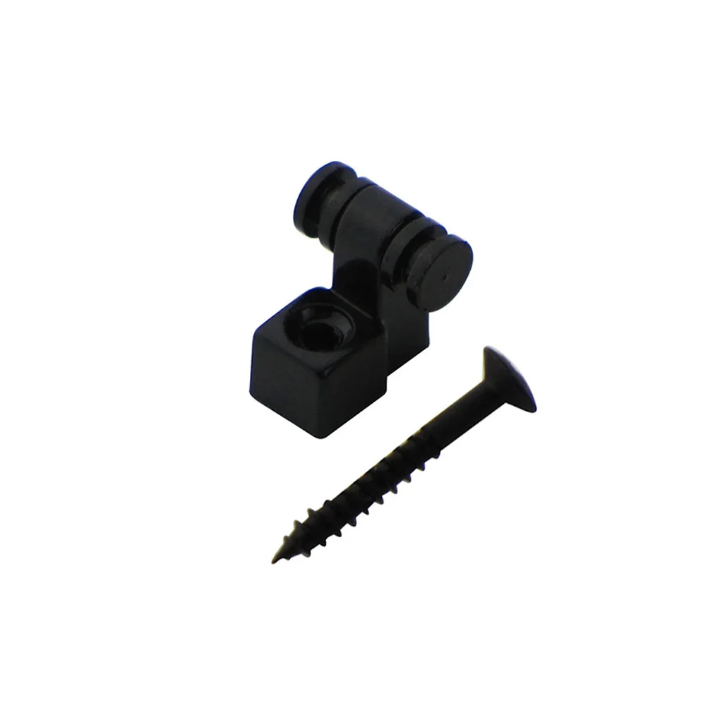 FLEOR 2PCS Metall Gitarre Roller Saiten Bäume Halterungen mit Schrauben, Chrom/Schwarz – Detail 2