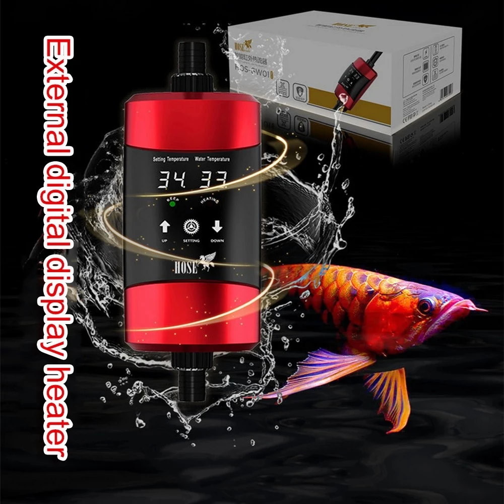 1200W Aquarium External Heater Fish Tank Digital Water Heating Rod Automatic Constant Temperature Control Thermostat 220V