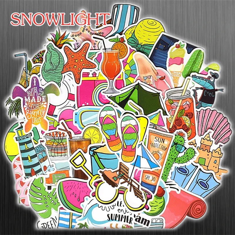 10/30/50 pcs/pack Outdoor Beach In Summer Cartoon Waterproof Stickers For Bicycle Guitar Gifts Skateboard Luggage Motorcycle
