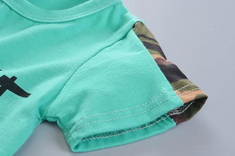 Children Summer baby Clothes Kid Boy Girl Letter Camouflage T Shirt Shorts 2Pcs/sets Baby Infant Coat Toddler Casual TRACKSUIT