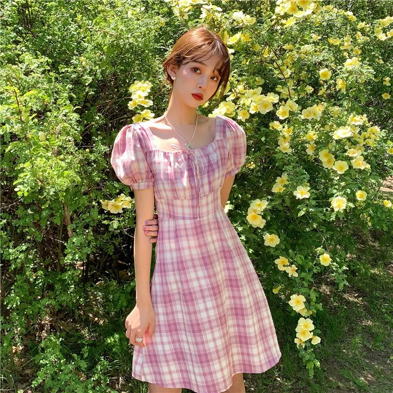 Summer Cottagecore Dress Fairy Bow 