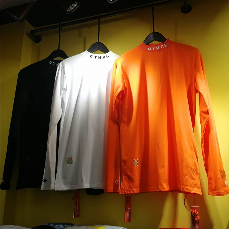 

Heron Preston Classic Half-Turtle-Neck Base Shirt Autumn And Winter Hot Selling Embroidered Long Sleeve Base Shirt