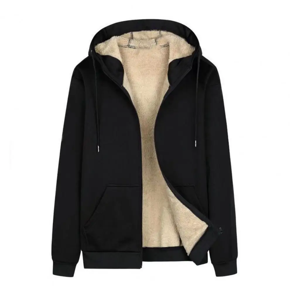 

Fabulous Hoodie Coat Men Thermal Warm Drawstring Cardigan 2021 Winter Jacket Loose Casual Male Outerwear Top