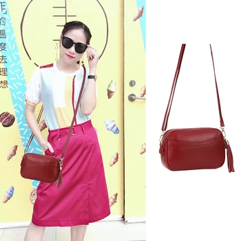 

Women's Shoulder Messenger Bag Luxury Leather Handbags Women Purses Designer Vintage Leather Make-up Travel Bag