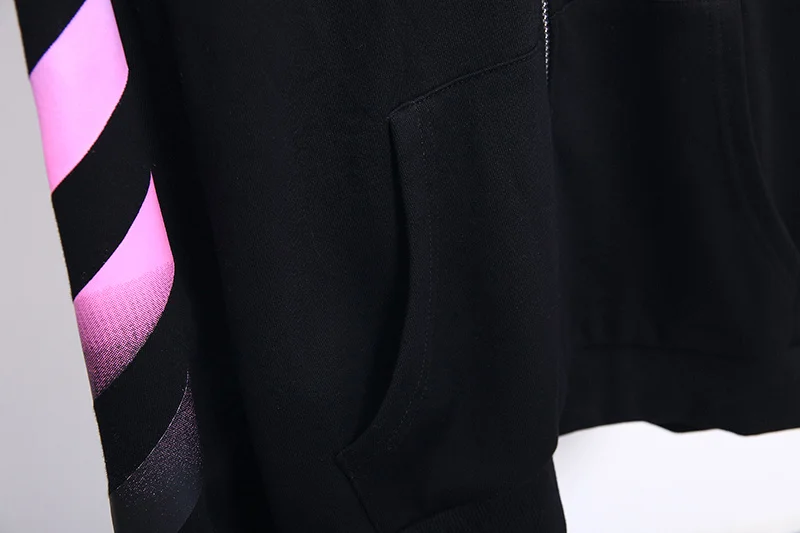 19ss Off-White OW цветная стрела для мужчин и женщин для влюбленных Модный хлопковый Повседневный кардиган на молнии толстовка с капюшоном Свободная куртка