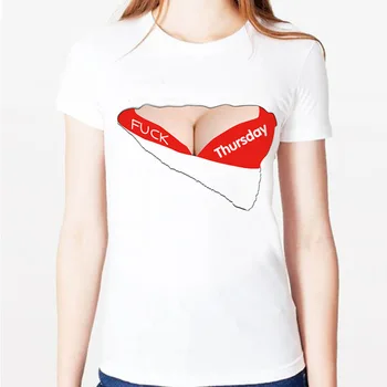 

Funny Breast Bra Thursday Print T Shirt Women Short Sleeve O Neck Loose Tshirt 2020 Summer Women Tee Shirt Tops Camisetas Mujer