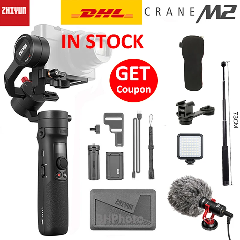 

zhiyun Crane M2 3-Axis Gimbal Smartphone Camera Stabilizer for Action Gopro Hero 7 5 6 Sony A6300 A6400 Canon Pk feiyu G6 Plus