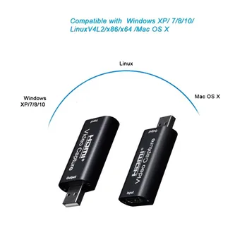 

Mini HD USB 2.0 HDMI 1080P Monitor Video Capture Card Portable USB Adapter HD Camera Recording Live Streaming Game DVD Camcorder