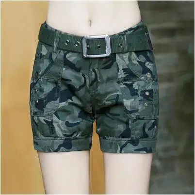 Camouflage Камуфляжные шорты, новые летние модные повседневные хлопковые шорты больших размеров для женщин и девушек, брендовая одежда - Цвет: Camouflage