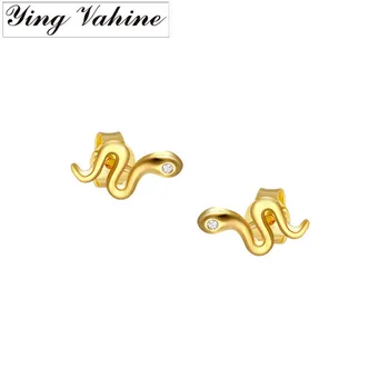 

ying Vahine 100% 925 Sterling Silver Animal Small Snake Stud Earrings for Women