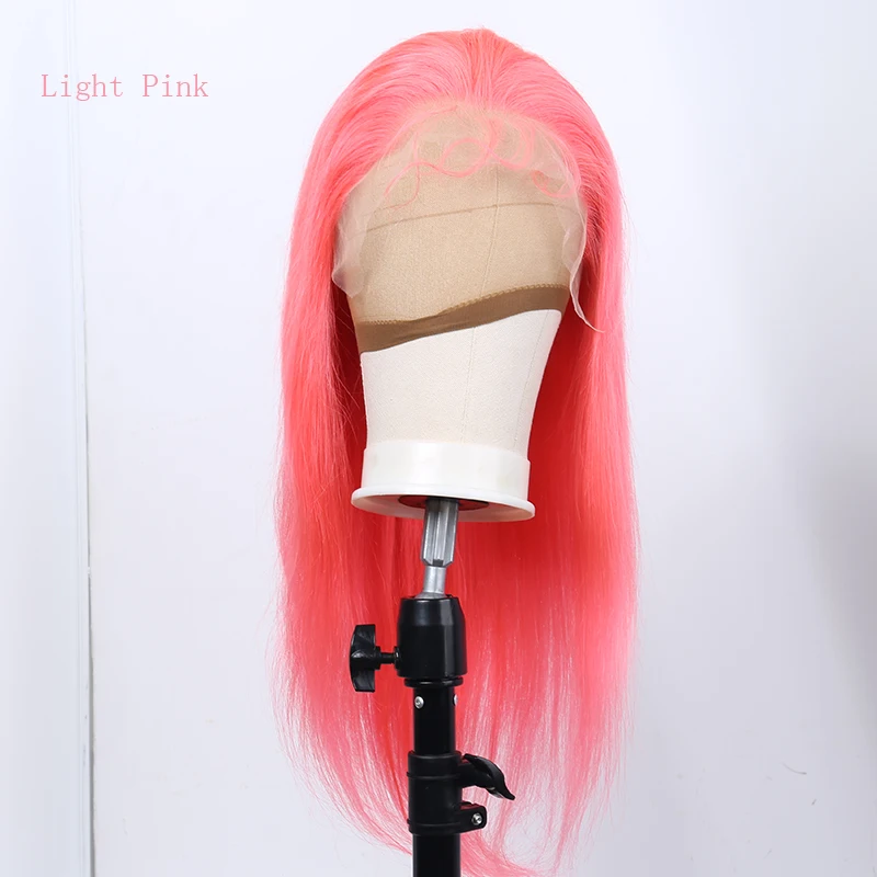 

Colorful Wig Lace Front Human Hair Wig Straight Jewish Kosher Wig Pre Plucked With Baby Hair Human Hair Colorful Hair Rosa Queen