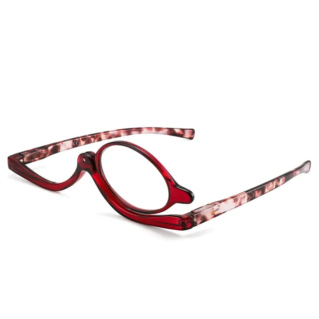 JM Makeup Reading Glasses Magnifying Flip Down Cosmetic Readers for Women red