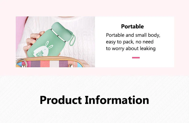 Thermos for Kids Stainless Steel Cute Water Bottle Mini Thermal Cups Flask Coffee Mugs 360ml Tumbler Vacuum Hot Water Drinkware