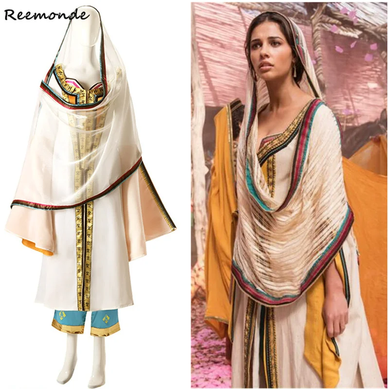 

Jasmine Princess Dress Cosplay Movie Aladdin Costume Top Pants Suit Full Set Synthetic Wigs Hair Women Girls Halloween Party