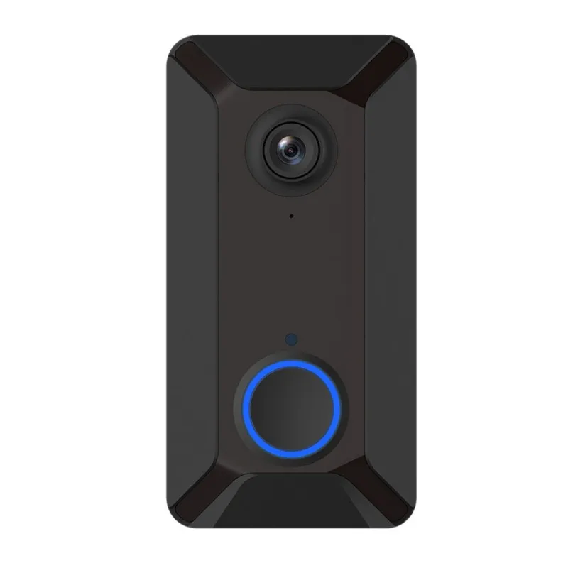 Черный Домашний Wi-Fi видео-дверной звонок 720P 2-полосная акустическая связь с пассивный инфракрасный детектор движения мобильного телефона мониторинга - Цвет: Черный