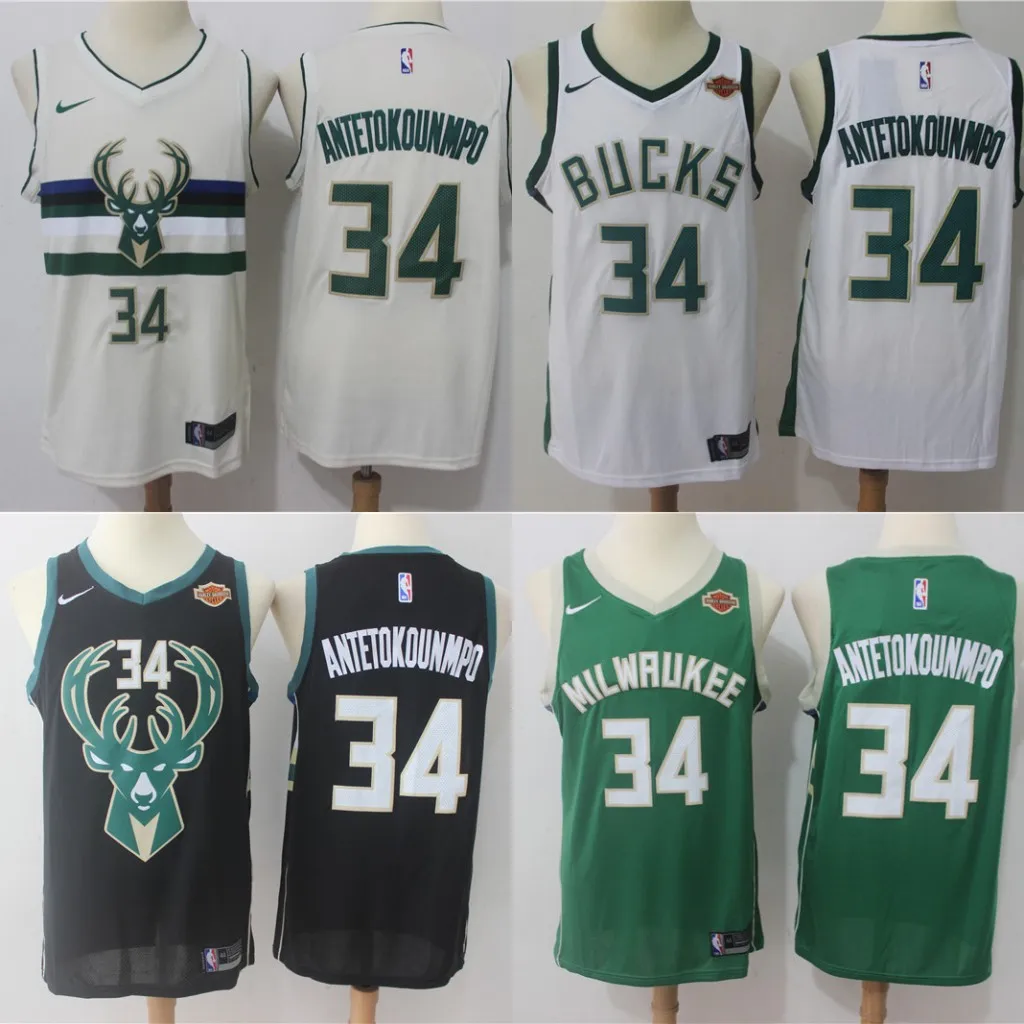 A+++ Качественная мужская футболка для взрослых#34 Giannis Antetokounmpo Milwaukee