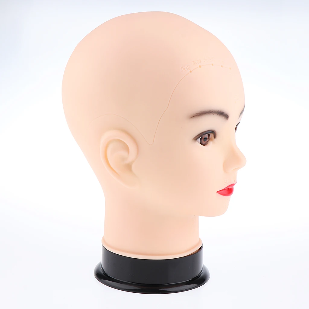 NEW-Mannequin Flat Head Silicone Practice Cosmetology Mannequin Training Head Makeup Massage Practice Head Wig Making