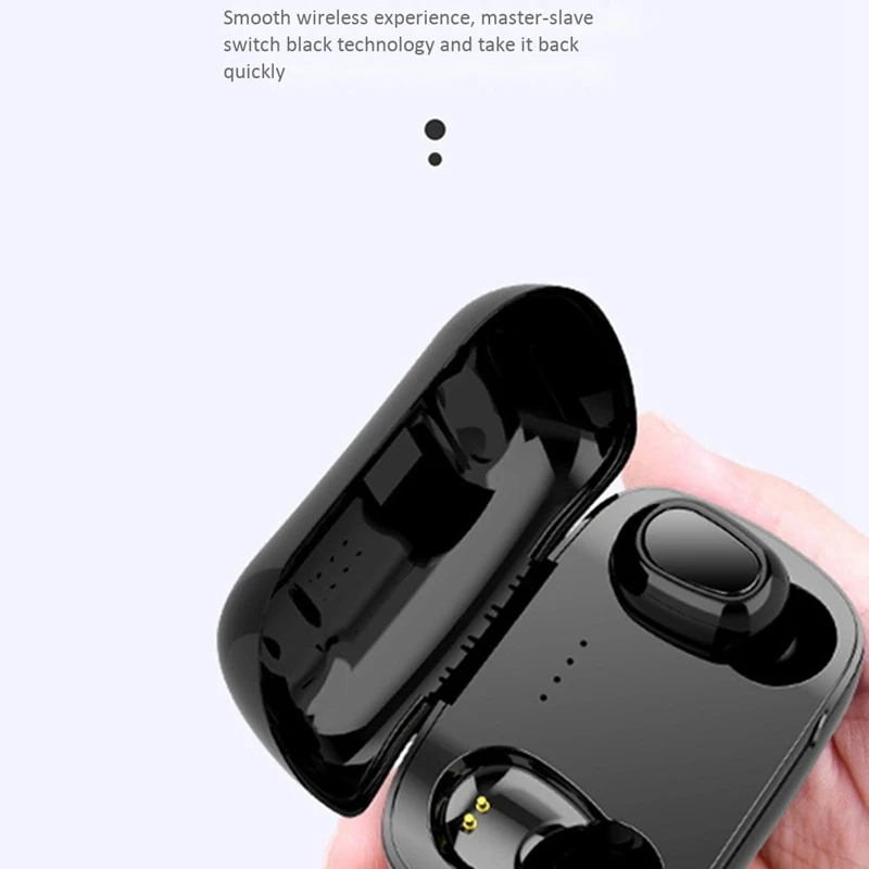 Hot L21 Bluetooth Headset TWS 5 0 Wireless Dual Ear in Ear Noise Reduction Invisible Mini Charging Box