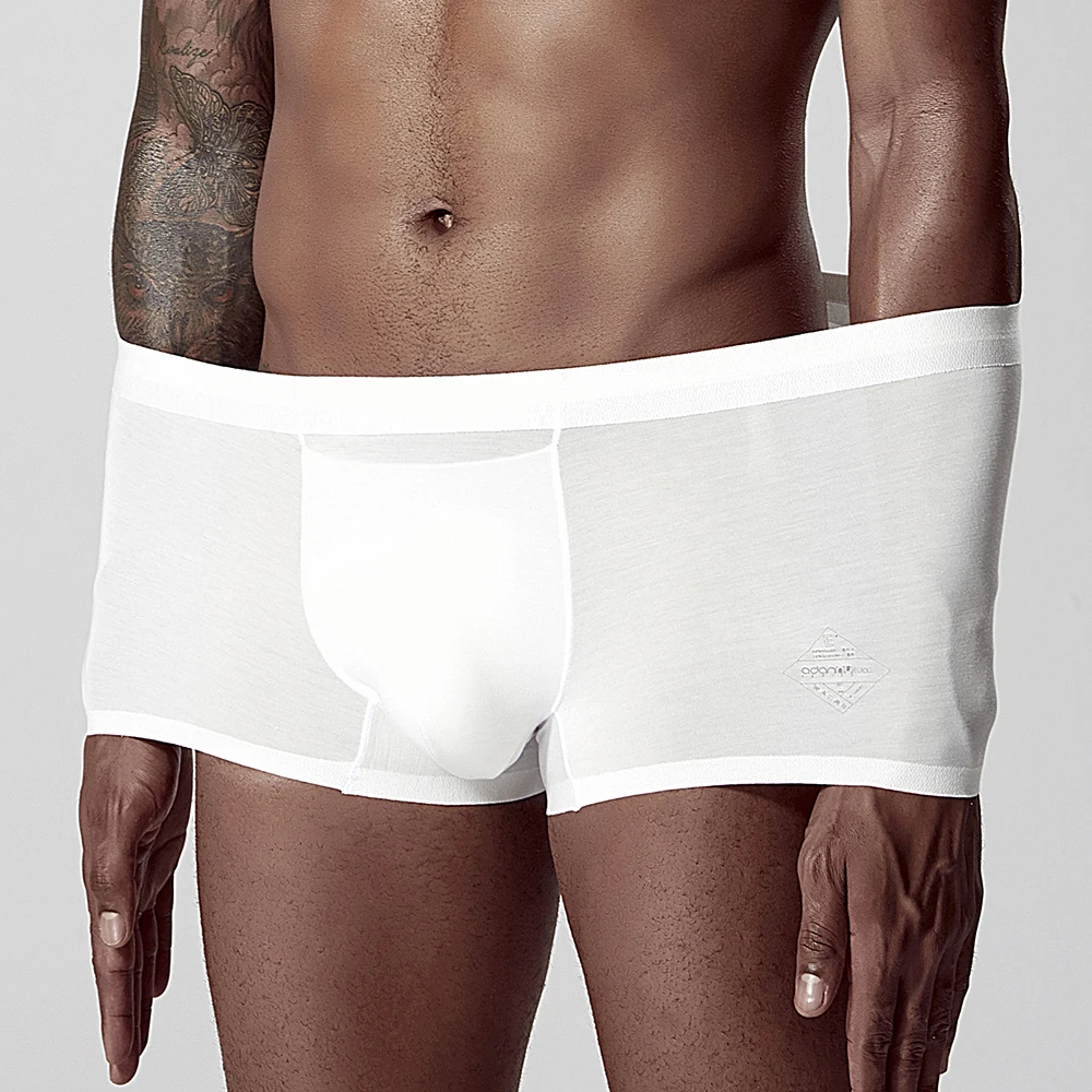 Бренд ADANNU, мужское нижнее белье, мужские боксеры из модала, мягкие, cueca tanga ropa interior hombre, мужские боксеры, шорты cueca masculina, мужские трусы - Цвет: AD308-white