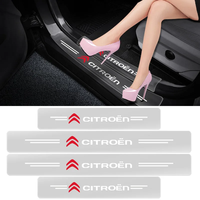 4 шт. прозрачные 3D-наклейки на порог автомобиля Citroen C1 C2 C3 C4 C5 C6 C8 C4L DS3 DS4 DS5 DS5LS DS6 |