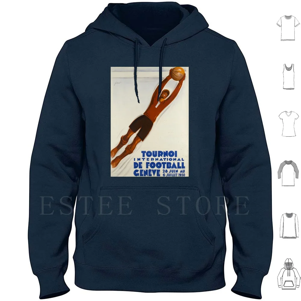 Felpe Con Cappuccio Noel Fortanet-Tournoi International De Football, 5E, 1930 , Art Deco Poster 1920 1930 1920S 1930S