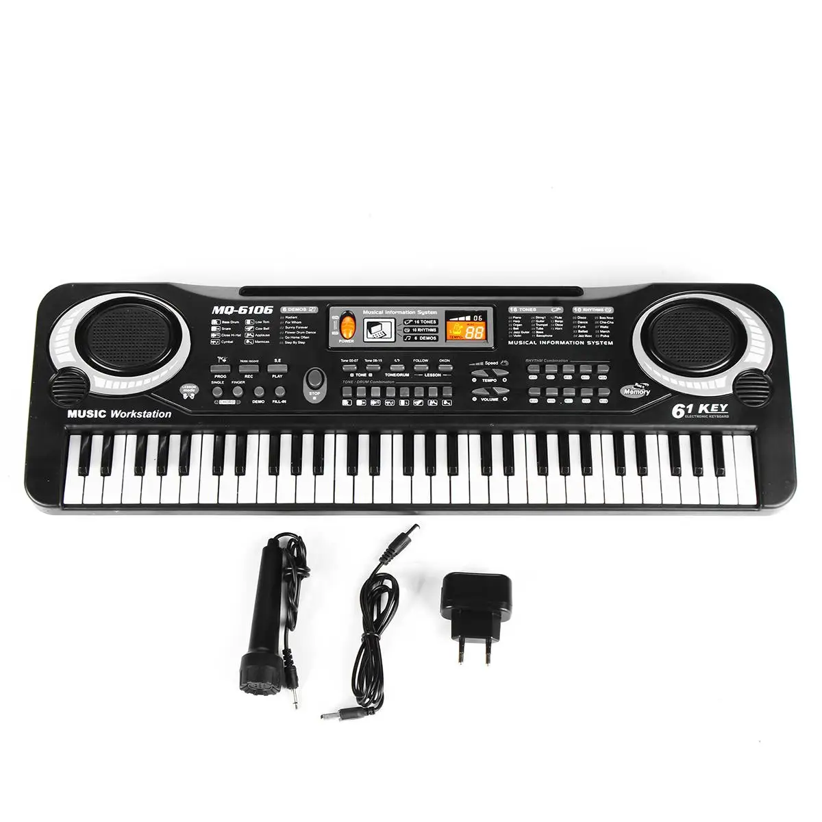 61 клавиша Цифровая музыка электронная клавиатура клавишная доска Электрический пианино детский подарок с микрофон музыкальный инструмент