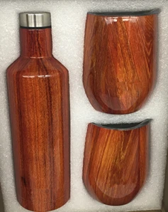 wood 10 компл./лот без подарочной коробки 2*12 унций чашки глоток бокалы для вина+ 1*500 мл стеклянная бутылка из нержавеющей стали вакуумной изоляцией стакан для воды Термос Кружки - Цвет: wood