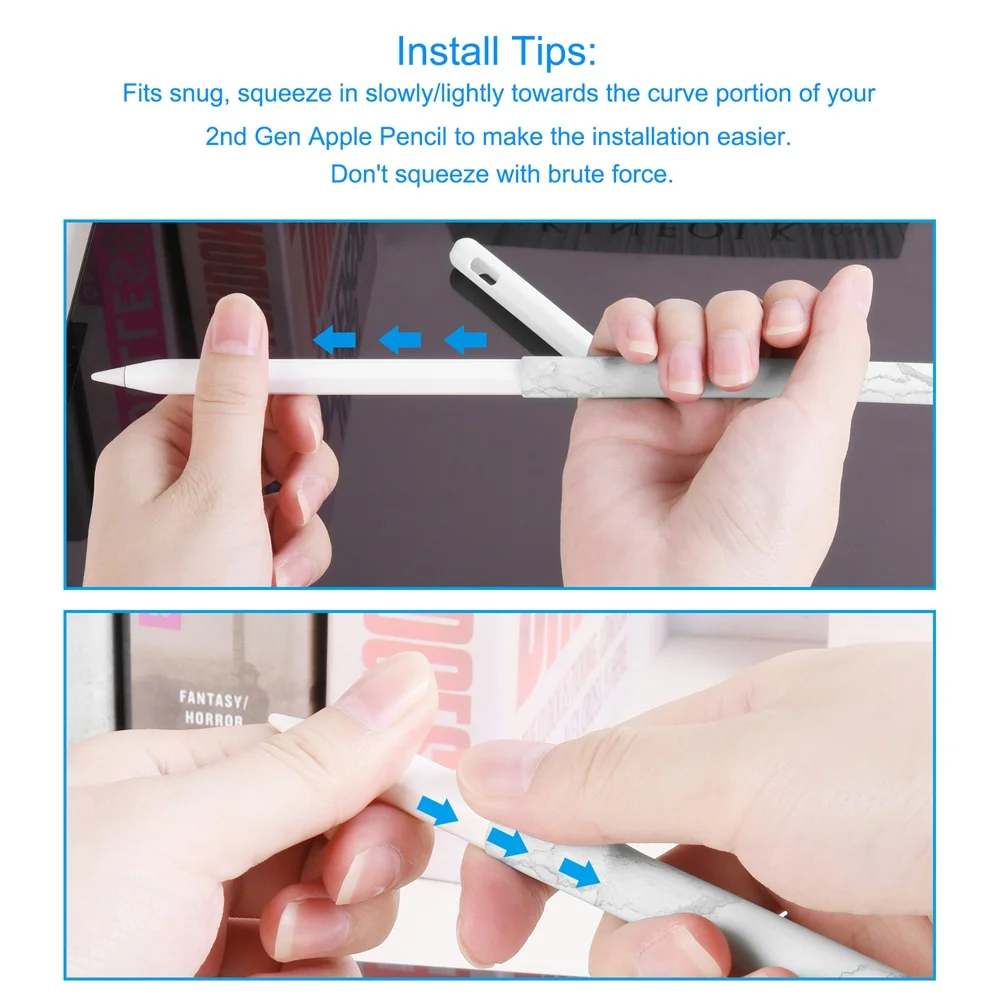 1 шт. кожаный чехол для Apple Pencil 2nd для iPhone iPad, сменный силиконовый чехол, защитный чехол, аксессуары