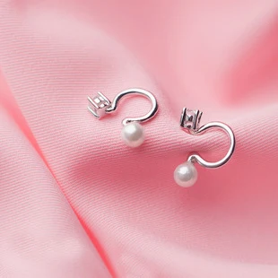 

MloveAcc Authentic 100% 925 Sterling Silver Ears Clip Dazzling CZ Pearl Ears Clip for Women Sterling Silver Jewelry Gift