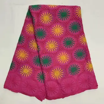 

Newcoming 5 yards High Quality Swiss Voile Lace 2020 latest Pink Green Yellow African Lace Fabric for wedding dress party dress