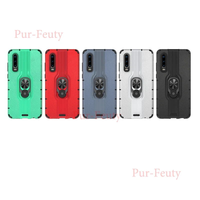 Чехол на huawei P30 ELE-AL00 силиконовый бампер роскошный Броня мягкое магнитное кольцо Броня задняя крышка чехол для huawei P 30 ELE L09 L29