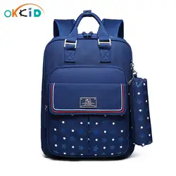 OKKID ортопедический школьный рюкзак для мальчиков, Детский водонепроницаемый школьный рюкзак, школьный рюкзак для девочек, детская сумка