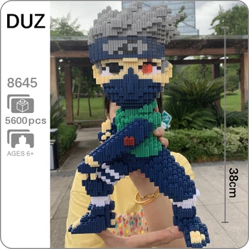 

The Anime Naruto Hatake Kakashi Ninja 3D Model 5600pcs DIY Micro Mini Building Blocks Brick Assembly Toy 39cm Tall Toy Gift