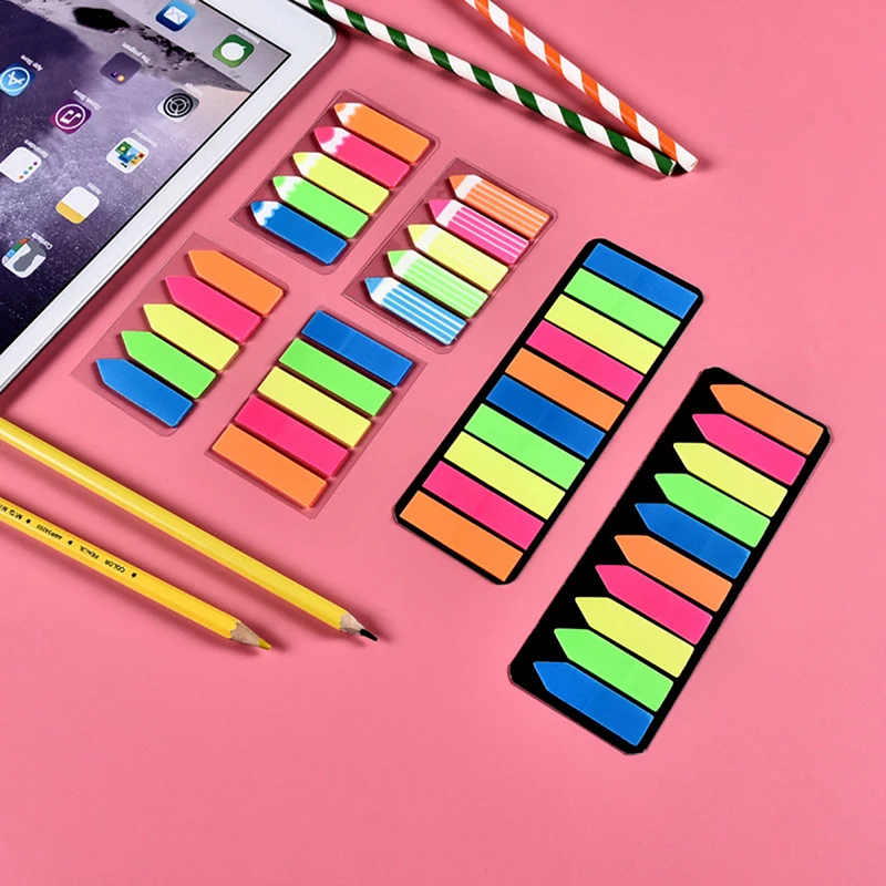 1 Juego de bloc de notas adhesivas de colores fluorescentes Post-it, suministros de oficina y escuela
