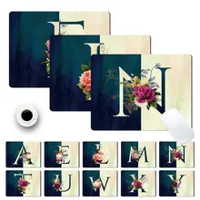 

Smooth Desk Mat PU Leather office Computer Mouse-pad Smooth Game Laptop Mouse Pad Initial Name Durable Game Mouse Keyboard Mat