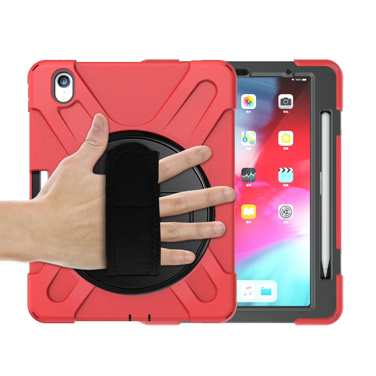 Чехол со слотом для ручки для Apple iPad Pro, 11 дюймов, шт., силиконовый кожаный мягкий чехол с веревочкой, вращающийся на 360, 11 дюймов