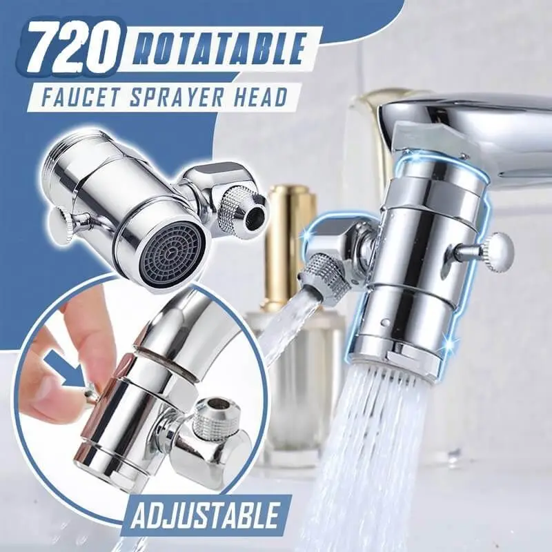 NEW 720° Rotatable Faucet Sprayer Head Wash Basin Tap Extender Adapter