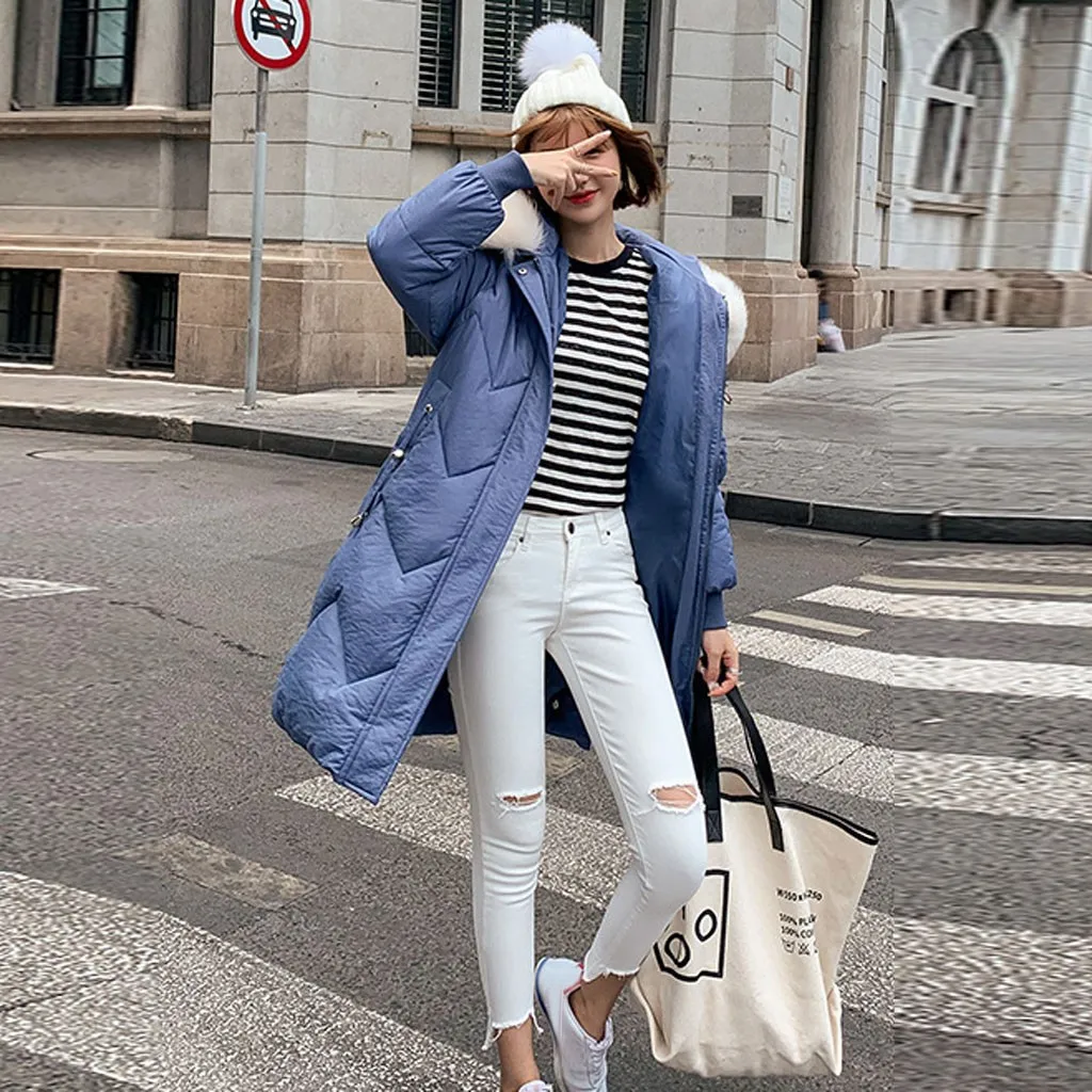 Abrigos mujer invierno зимнее пальто женское повседневное свободное плотное пальто с длинным рукавом зимняя куртка хлопковая одежда chaqueta mujer
