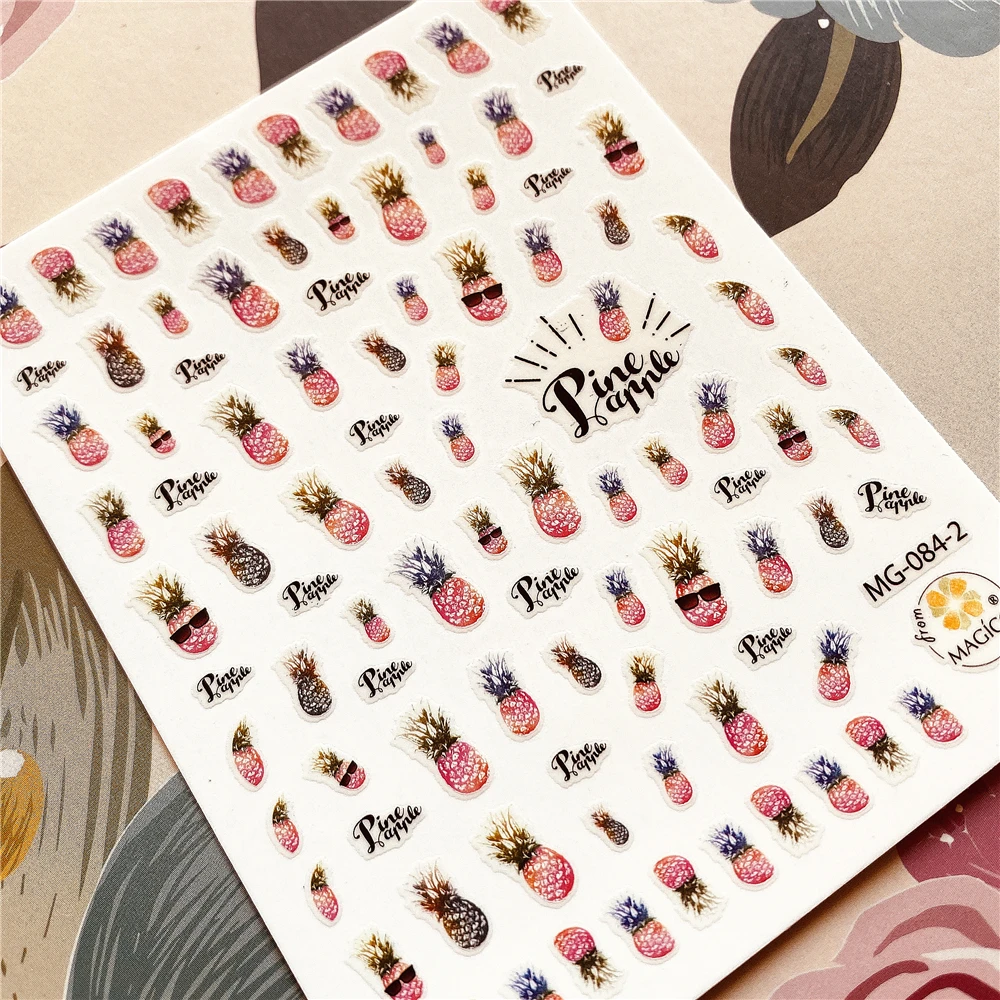 

MG-5-4 6-2 84-2 Feather Flower Pineapple 3D Back glue Nail decal Nail sticker Nail decoration Nail art Nail tool Nail ornament