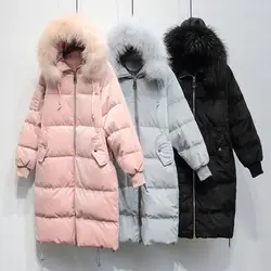 Зимние плотные куртки-пуховики Seta для девочек; длинное Свободное пальто с капюшоном