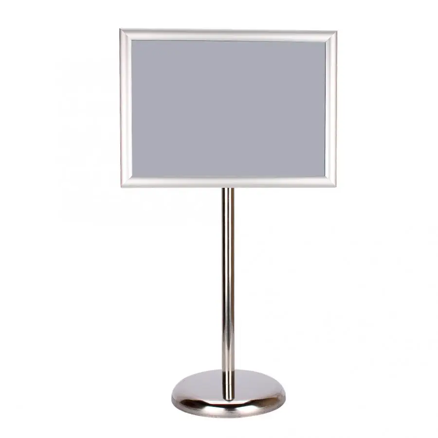 

A3 Stainless Steel Shop Display Floor Stand Poster Snap Frame Menu Holder Clip Board No Rust