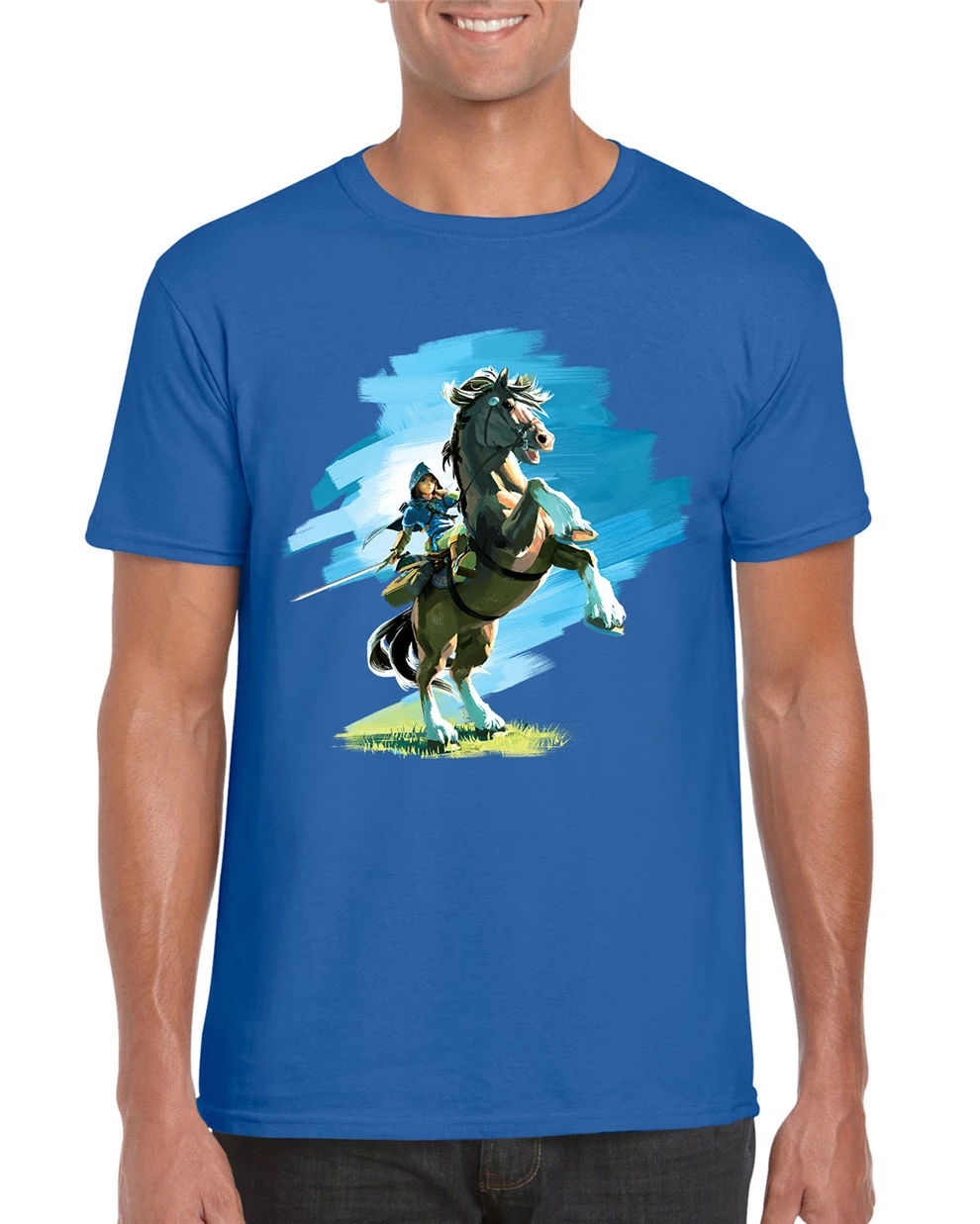 Link Epona Zelda Botw Inspired футболка S-2Xl облегающая | Мужская одежда