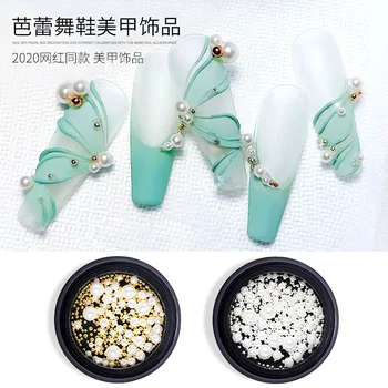 

2020 New Style Ballet Shoes INS Online Celebrity Nail Ornament Japanese-style zhen zhu jin Silver Small Steel Ball Fingernail De