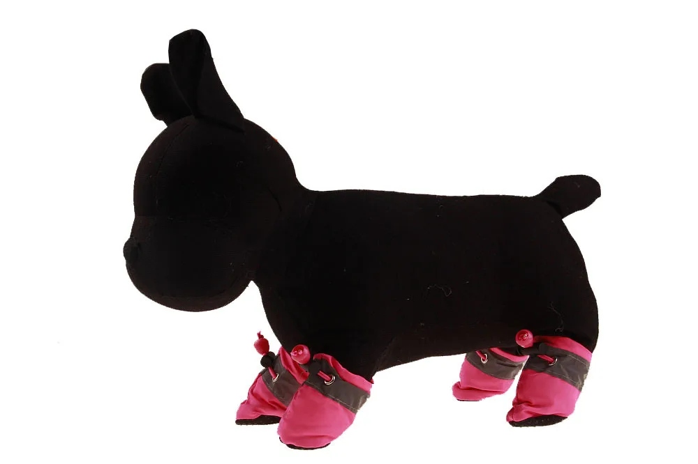 4Pcs Pet Dog Winter Shoes Rain Snow Waterproof Booties Socks Rubber Anti-slip Shoes For Small Dog Puppy Footwear Pet Paw Care