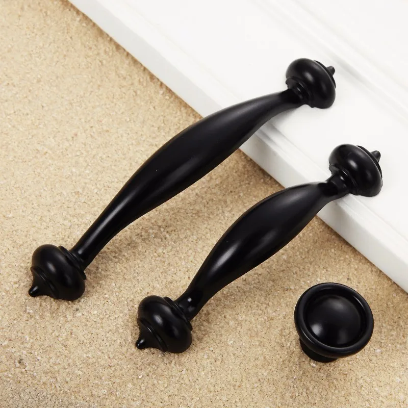 

Kitchen Cabinet Handles and Knobs Black Door Handle Wardrobe Drawer Pulls Door Knobs Furniture Handles Hardware