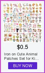 Ha6b1aafc18b342f59ef9de6a23ce4f20f Cute Animal Patches Set Iron on Transfer Unicorn Owl Cat Dog Patches for Girl Kids Clothing DIY Heat Transfer Vinyl Stickers